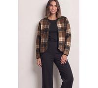 Fellimitatjacke STREET ONE, Damen, Gr. 40, braun (obsidian blau), Plüsch, Vorderseite: 100% Polyester. Rückseite: 100% Polyester, gemustert, normal normal, Rundhals, abgesteppt, Jacken, mit allover Pr