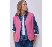 Fellimitatjacke STREET ONE, Damen, Gr. 40, ibis rose, Stoff, 100% Polyester, unifarben, normal normal, V-Ausschnitt, abgesteppt, Jacken, mit V-Ausschnitt (18749713-40) ibis rose