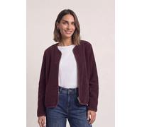 Fellimitatjacke STREET ONE, Damen, Gr. 42, braun (rustic rouge), Plüsch, Vorderseite: 100% Polyester. Rückseite: 100% Polyester, unifarben, normal normal, Rundhals, abgesteppt, Jacken, mit innerem wär