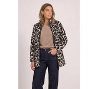 Fellimitatjacke STREET ONE, Damen, Gr. 44, schwarz, Plüsch, Vorderseite: 100% Polyester. Rückseite: 100% Polyester, unifarben, normal ca. Mitte Oberschenkel, hoch geschlossener Ausschnitt, abgesteppt,