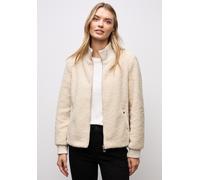 Fellimitatjacke STREET ONE, Damen, Gr. 46, beige (soft fawn beige), Stoff, Obermaterial: 100% Polyester. Futter: 100% Polyester. Bündchen (Ärmel): 98% Polyester, 2% Elasthan. Kragen: 98% Polyester, 2%