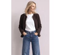 Fellimitatjacke STREET ONE, Damen, Gr. 46, braun (auburn braun), Plüsch, Vorderseite: 100% Polyester. Rückseite: 100% Polyester, unifarben, normal normal, Rundhals, abgesteppt, Jacken, mit innerem wär