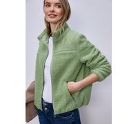Fellimitatjacke STREET ONE, Damen, Gr. 46, bright pistachio, Stoff, 100% Polyester, unifarben, normal normal, hoch geschlossener Ausschnitt, elastischer Bund, Jacken, aus Lammfell-Imitat (13578002-46)