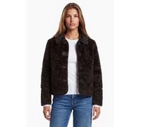 Fellimitatjacke STREET ONE STUDIO, Damen, Gr. 38, charrot braun, Stoff, Außenmaterial: 100% Polyester. Innenmaterial: 100% Polyester, unifarben, normal normal, V-Ausschnitt, abgesteppt, Jacken, mit in