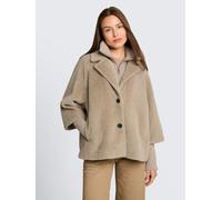 Fellimitatjacke TOM TAILOR "Regular", Damen, Gr. S, beige (soft taupe grau), Web, Obermaterial: 54% Polyamid, 46% Polyester. Futter: 100% Polyester, unifarben, regular fit hüftbedeckend, Rundhals, Lag