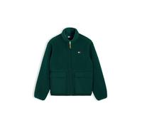 Fellimitatjacke TOMMY JEANS "ESSENTIAL MIX TEDDY JACKET", Herren, Gr. L, grün (velvet grün), Web, Obermaterial: 100% Polyester. Futter: 100% Polyester. Füllung: 100% Polyester, regular fit normal, Run