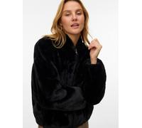 Fellimitatjacke VERO MODA "VMSONJALIGA SHORT JACKET GA BOO", Damen, Gr. L, schwarz, Web, Obermaterial: 100% Polyester, unifarben, regular fit, elastischer Bund, Jacken (94460255-L) schwarz