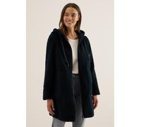 Fellimitatmantel CECIL, Damen, Gr. L (42), blau (schwarz navy blau), Stoff, Obermaterial: 100% Polyester; Futter: 100% Polyester, unifarben, normal kniefrei, ohne Ausschnitt, abgesteppt, Mäntel, mit T