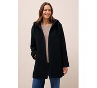 Fellimitatmantel CECIL, Damen, Gr. L42, blau (schwarz navy blau), Stoff, Obermaterial: 100% Polyester; Futter: 100% Polyester; Füllung: 100% Polyester, unifarben, normal kniefrei, ohne Ausschnitt, abg