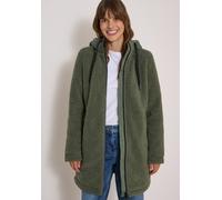 Fellimitatmantel CECIL, Damen, Gr. M (40), grün (shadow khaki), Plüsch, Oberstoff: 100% Polyester. Kapuze: 100% Polyamid. Futter: 100% Polyester. Wattierung: 100% Polyester, unifarben, comfort fit nor