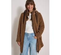 Fellimitatmantel CECIL, Damen, Gr. XS (36), braun (schwarz toffee braun), Plüsch, Oberstoff: 100% Polyester. Kapuze: 100% Polyamid. Futter: 100% Polyester. Wattierung: 100% Polyester, unifarben, comfo