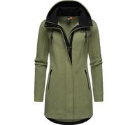 Fellimitatmantel RAGWEAR "Letti Teddy-Fleece", Damen, Gr. M (38), grün (hellgrün), Plüsch, Material: 100% Polyester, figurumspielend ca. Mitte Oberschenkel, hoch geschlossener Ausschnitt, Ärmel ohne Ä