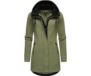 Fellimitatmantel RAGWEAR "Letti Teddy-Fleece", Damen, Gr. M (38), grün (hellgrün), Plüsch, Material: 100% Polyester, figurumspielend ca. Mitte Oberschenkel, hoch geschlossener Ausschnitt, Ärmel ohne Ä