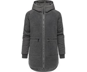 Fellimitatmantel RAGWEAR "Longeddy", Damen, Gr. M (38), grau (stein), Obermaterial 1: 100% Polyester. Obermaterial 2: 70% Polyester, 30% Nylon. Innenfutter: 100% Polyester. Wattierung: 100% Polyester,