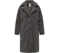 Fellimitatmantel RAGWEAR "Tedyco YOUMODO", Damen, Gr. XL (42), stone, Plüsch, Obermaterial: 100% Polyester; Innenfutter: 100% Polyester, oversize ca. Mitte Knie, asymmetrischer Ausschnitt, Ärmel ohne