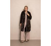 Fellimitatmantel ZHRILL "ZHKARTINI", Damen, Gr. XXL, coffee, Fleece, Obermaterial: 100% Polyester, gemustert, knielang, abgesteppte Kante, Mäntel, mit Stehkragen, Regular Fit (71192023-XXL) coffee