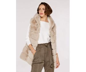Fellimitatweste APRICOT "abgesteppte Weste", Damen, Gr. L (40), beige (stein), Kunstfell, Obermaterial: 100% Polyester COOLMAX(R) PES(Coolmax)., unifarben, normal lang, Westen (30840829-40) stein