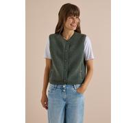 Fellimitatweste CECIL, Damen, Gr. XL (44), grün (dried olive grün), Stoff;Plüsch, Obermaterial 1: 100% Polyester. Obermaterial 2: 60% Baumwolle, 40% Nylon, unifarben, comfort fit normal, Rundhals, Wes