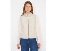 Fellimitatweste CECIL, Damen, Gr. XL (44), light greige, Stoff, Obermaterial: 100% Polyester. Futter: 100% Polyester, unifarben, comfort fit normal, ohne Ausschnitt, Westen, mit aufgenähten Taschen (6