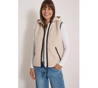 Fellimitatweste CECIL, Damen, Gr. XL (44), teddy vanilleweiß, Stoff;Plüsch, Obermaterial: 100% Polyester. Obermaterial 2: 100% Nylon, unifarben, comfort fit normal, ohne Ausschnitt, Westen, mit abnehm