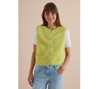 Fellimitatweste CECIL, Damen, Gr. XS (36), grün (citrin grün), Stoff;Plüsch, Obermaterial 1: 100% Polyester. Obermaterial 2: 60% Baumwolle, 40% Nylon, unifarben, comfort fit normal, Rundhals, Westen,