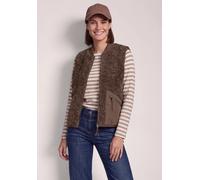 Fellimitatweste CECIL, Damen, Gr. XXL (46), braun (mocha braun), Stoff, Außenmaterial: 100% Polyester. Innenmaterial: 100% Polyester, unifarben, normal normal, hoch geschlossener Ausschnitt, Westen, m