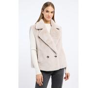 Fellimitatweste FRIEDA & FREDDIES "Fake Fur Vest / Leo", Damen, Gr. 42, beige (champagner), 100% Polyester, unifarben, normal, V-Ausschnitt, Westen (41761223-42) champagner