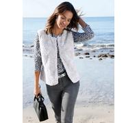 Fellimitatweste INSPIRATIONEN, Damen, Gr. 42, weiß (hellgrau), 100% Polyester, unifarben, Westen (36121658-42) hellgrau