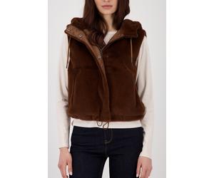 Fellimitatweste MONARI, Damen, Gr. 42, braun, Plüsch, Obermaterial: 100% Polyester. Futter: 100% Polyester, unifarben, regular fit taillenbedeckt, Rundhals, Westen, mit Kapuze (32497607-42) braun
