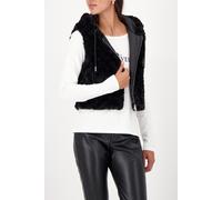 Fellimitatweste MONARI, Damen, Gr. 44, schwarz, Plüsch, Obermaterial: 100% Polyester. Futter: 100% Polyester, unifarben, regular fit taillenlang, Rundhals, Westen Fellimitatweste, Regular fit mit Kapu