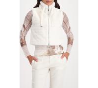 Fellimitatweste MONARI "Weste fake fur", Damen, Gr. 40, almond, Plüsch, Obermaterial: 100% Polyester. Futter: 100% Polyester, unifarben, regular fit taillenlang, Rundhals, Westen Fellimitatweste, Regu