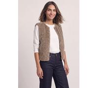 Fellimitatweste STREET ONE, Damen, Gr. 40, sanded amber, Stoff, Oberstoff: 100% Polyester. Futter: 100% Polyester, unifarben, normal normal, Rundhals, Westen (14125237-40) sanded amber