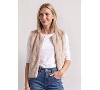 Fellimitatweste STREET ONE, Damen, Gr. 46, beige (clay sand), Stoff, Oberstoff: 100% Polyester. Futter: 100% Polyester, unifarben, normal normal, Rundhals, Westen, soft und weich (11775259-46) clay sa