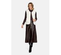 Fellweste CARTOON "Damen mit aufgesetzten Taschen", Damen, Gr. 36, weiß (lucent weiß), Obermaterial: 100% Polyester, figurumspielend normal, V-Ausschnitt, Westen (63161639-36) lucent weiß