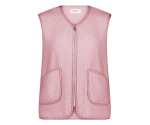 Fellweste CARTOON "Damen mit aufgesetzten Taschen", Damen, Gr. 40, rosa (light mauve), Obermaterial: 100% Polyester, figurumspielend normal, V-Ausschnitt, Westen (82586625-40) light mauve