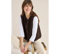 Fellweste CECIL "Curly fake Wool", Damen, Gr. XXL (46), macchiato braun, Fleece, Obermaterial: 100% Polyester, unifarben, normal hüftbedeckend, Rundhals, Westen, in Woll-Optik (92711866-XXL) macchiato