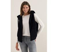 Fellweste CECIL, Damen, Gr. M (40), schwarz navy blau, Stoff, Fake Fur Obermaterial: 100% Polyester; Twill Obermaterial: 100% Polyester, animal-print, normal normal, ohne Ausschnitt, Westen (46480601-