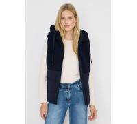 Fellweste CECIL, Damen, Gr. XL (44), blau (schwarz navy blau), Stoff, Obermaterial: 100% Polyester; Teddy: 100% Polyester; Futter: 100% Polyester, unifarben, normal normal, ohne Ausschnitt, Westen, mi