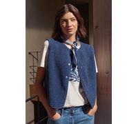 Fellweste CECIL, Damen, Gr. XXL (46), sporty denim blau, Stoff, 100% Polyester, unifarben, comfort fit normal, Rundhals, Westen, Rundhalsausschnitt, Topseller (96215968-XXL) sporty denim blau