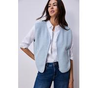Fellweste STREET ONE, Damen, Gr. 40, calm blau, Stoff, 100% Polyester, unifarben, normal normal, V-Ausschnitt, Westen, mit V-Ausschnitt (56711508-40) calm blau