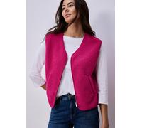 Fellweste STREET ONE, Damen, Gr. 46, magenta dream, Stoff, 100% Polyester, unifarben, normal normal, V-Ausschnitt, Westen, mit V-Ausschnitt (17257315-46) magenta dream