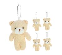 FELTECHELECTR 5 Stück Teiliges Kleine Plüschbärenanhänger Weiche Ausgestopfte Mini bären zum Hängen als Schlüsselanhänger Rucksack Handtaschen Dekoration Leicht Langlebig Einfach zu Befestigen