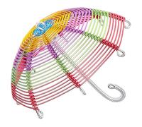 FELTECHELECTR Miniatur Regenschirm Dekor aus Farbigem Aluminiumdraht Kleines Bastelmodell für Foto Requisite Mikrolandschaft und Schreibtischdeko Langlebig und Formstabil Zufällige Farbe