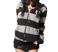 FeMereina Damen Y2K Zip-Up Hoodies Langarm Grafik Sterndruck Kapuzenjacke Übergröße Goth Harajuku Sweatshirt Punk Grunge Streetwear, K, S