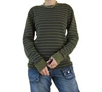 FeMereina Winter 90er Jahre Grunge Aesthetic Streetwear Sweater Retro Y2k Vintage Gothic Lose Frauen Strickshirt Top Gestreifter Pullover, grün, S