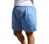 FeMereina Y2K Damen-Shorts mit elastischer Taille, kariert, lässig, Sommer, weites Bein, Pyjama-Shorts, Hose, Gingham-Boxershorts, Lounge-Shorts, Streetwear, blau, Medium