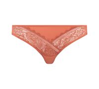 FEMILET Damen Slip - Floral Touch, florale Spitze, blickdichtes Meshmaterial Rose Canyon / M M Braun