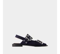 Feminine Buckle Ballerinas - Ganni - Baumwolle - Blau EU 38