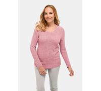 Femininer Ajourpullover aus hochwertigem Melange-Garn rosa 25