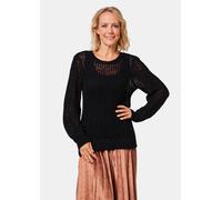 Femininer Pullover in Netzoptik mit Pailletten schwarz 40